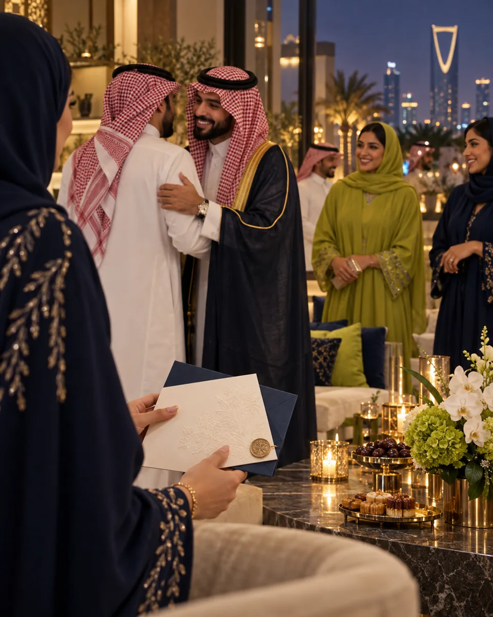 ضيوف يجتمعون في مناسبة عائلية